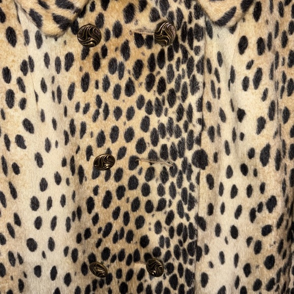 1960S pony hair Faux Leopard Swing Coat - Picture 9 of 15